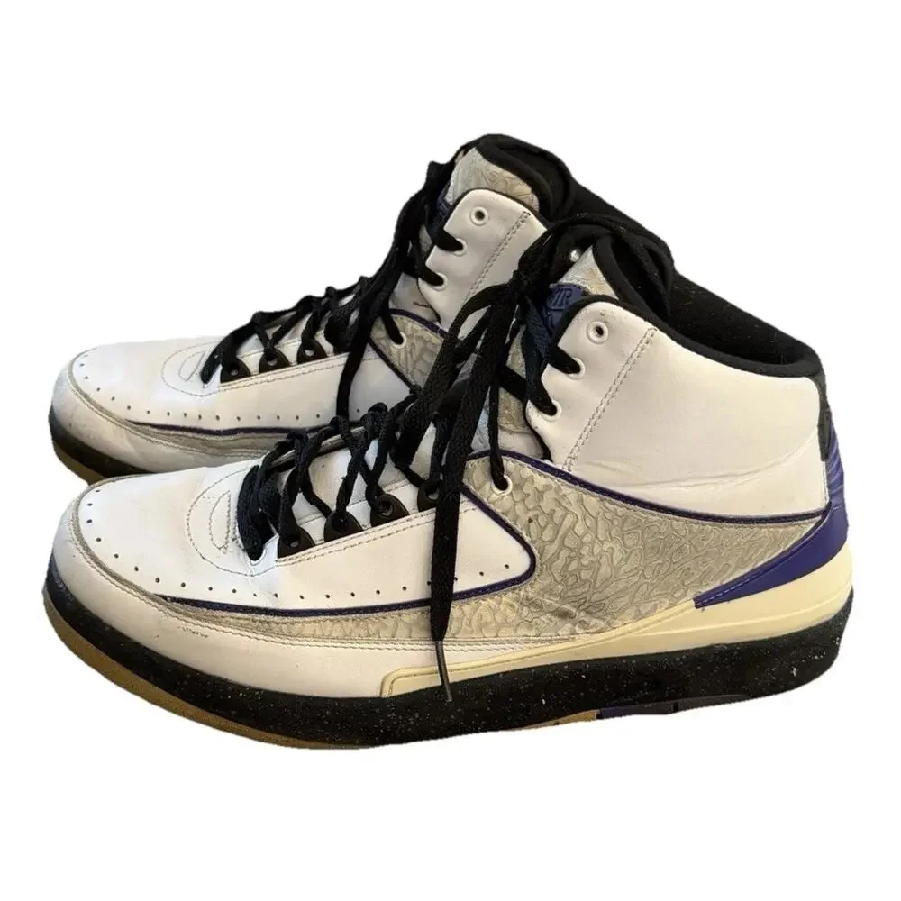 Nike Air Jordan 2 Retro Dark Concord 2013 Men's Sz 11 White Purple OG VTG